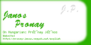 janos pronay business card